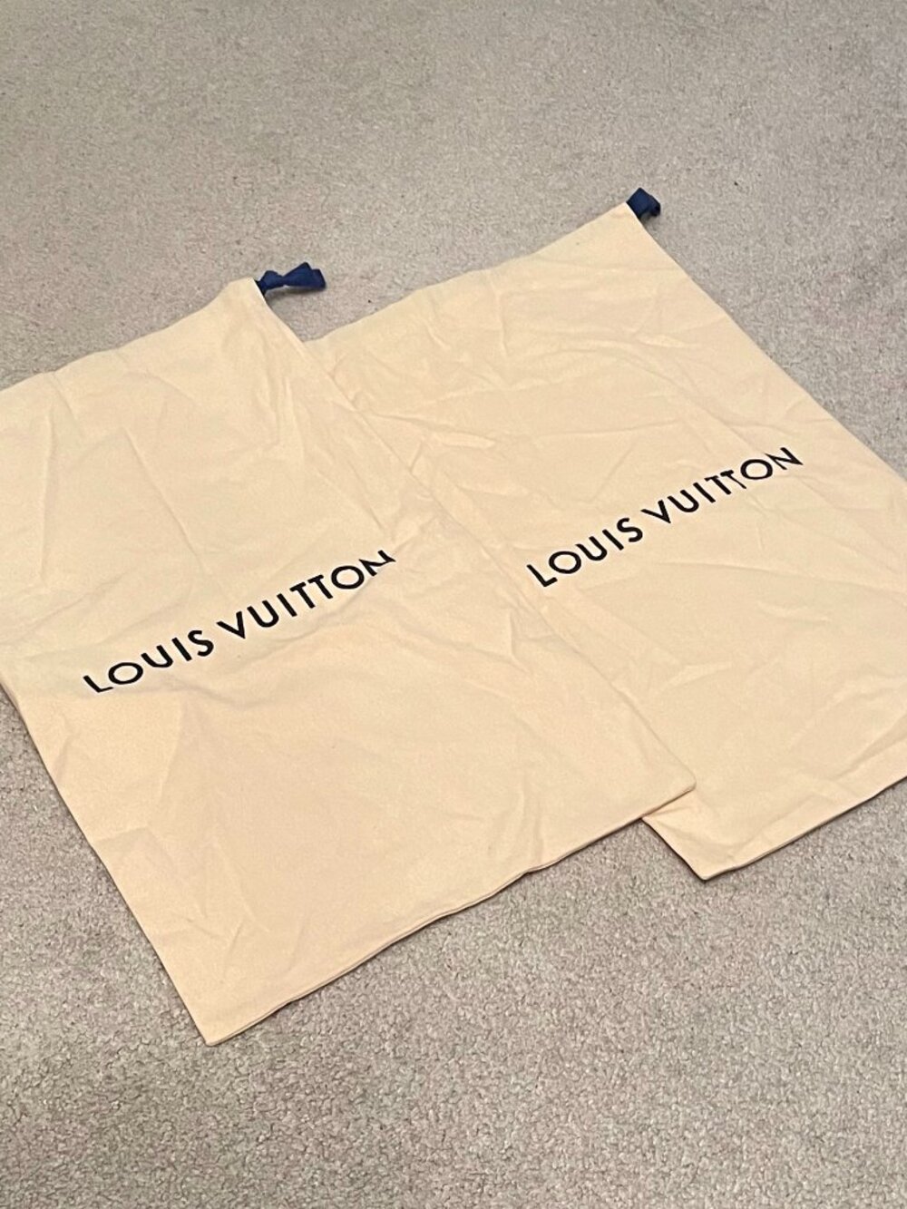 Louis Vuitton Set Of 2 Authentic Dust Bags 19”x12” Shoe Size Drawstring